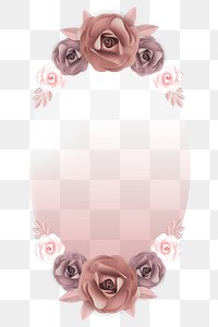 Rose frame png element, transparent background