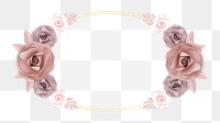 Rose frame png element, transparent background