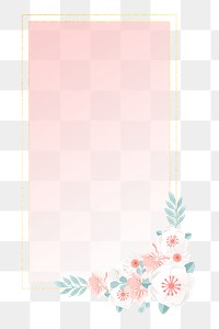 Flower frame png element, transparent background