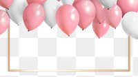 Balloon frame png element, transparent background