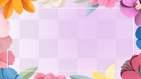 Flower frame png element, transparent background