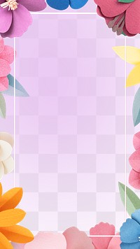 Flower frame png element, transparent background