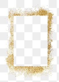 Gold frame png element, transparent background