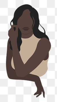 Png Black woman element, transparent background