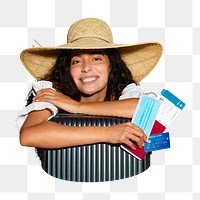 PNG female traveler, collage element on transparent background