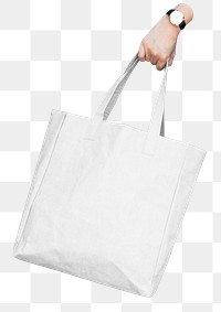 PNG white paper bag, collage element, transparent background