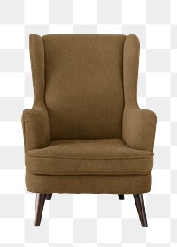 Brown armchair png furniture, transparent background