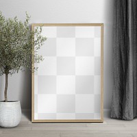 Wooden picture frame png mockup , home interior design, transparent design