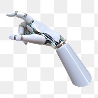 Robotic hand png on transparent background