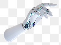 Robotic hand png on transparent background