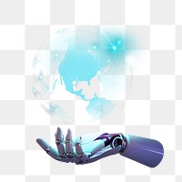 Robotic hand png, global technology  on transparent background