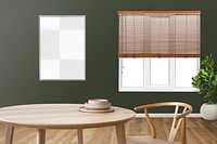 Picture frame png transparent mockup, living room interior design