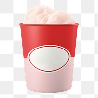 Ice cream container png product packaging, transparent background
