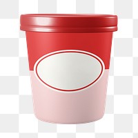 Ice cream container png product packaging, transparent background