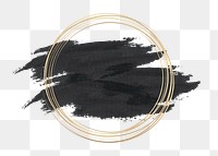 Gold round png frame, transparent background