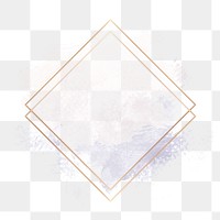 Png golden geometric frame, transparent background