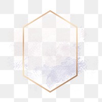 Png golden geometric frame, transparent background