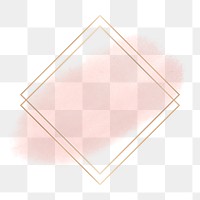 Png golden geometric frame, transparent background