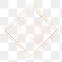 Png golden geometric frame, transparent background