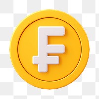 Swiss Franc coin png, 3D sticker, Switzerland currency exchange on transparent background
