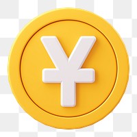 Yuan coin png, 3D sticker, Chinese currency exchange on transparent background