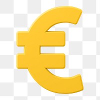 Euro png sign clipart, money currency exchange 3D on transparent background