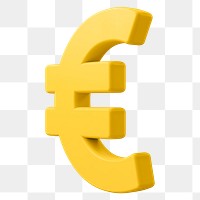 Euro png sign clipart, money currency exchange 3D on transparent background