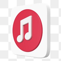 Music streaming png app icon, 3D online platform graphic in pink