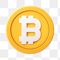 3D Bitcoin png blockchain cryptocurrency icon, open-source finance