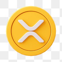 3D XRP png blockchain cryptocurrency icon, open-source finance