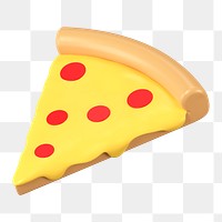 Pizza sticker png, 3d food clipart on transparent background