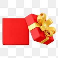 Open gift box png sticker, 3d birthday graphic on transparent background