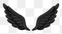 Black wings png sticker, 3d business clipart, transparent background