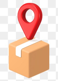 3D parcel png box, delivery tracking concept illustration on transparent background