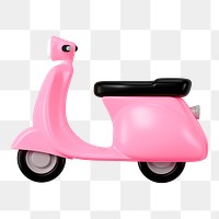 Pink motorcycle png, 3D EV vehicle illustration on transparent background