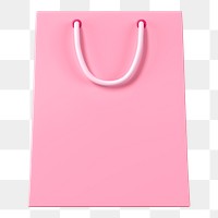 Pink shopping png bag, 3D object illustration on transparent background