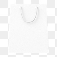 White shopping png bag, 3D object illustration on transparent background