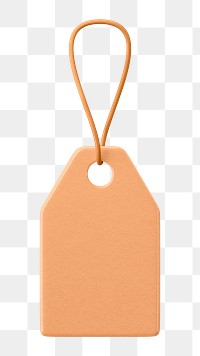 Orange fashion png label, 3D clothing tag illustration on transparent background