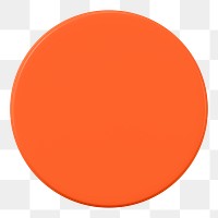 Orange circle png sticker, round 3D transparent background