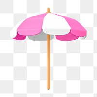 Beach umbrella png sticker, summer 3D cartoon transparent background