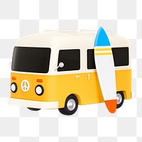 Van png sticker, transport 3D cartoon transparent background