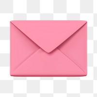 Pink envelope  png clipart, 3D stationery graphic on transparent background