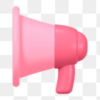 Pink megaphone png sticker, 3D rendering, digital marketing graphic