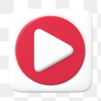 Music app png icon, 3D play button graphic for marketing