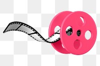 Movie reels png 3D clipart, pink design 