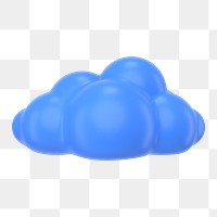 Blue cloud png sticker, weather forecast graphic on transparent background