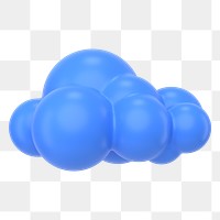 Blue cloud png sticker, 3D illustration, weather graphic