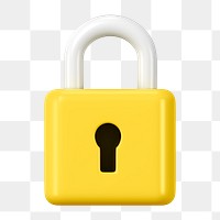 3D lock png clipart, data security graphic on transparent background