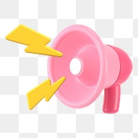 Pink megaphone png sticker, 3D rendering, digital marketing graphic