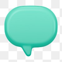 Green png speech bubble sticker, 3D shape, marketing graphic on transparent background